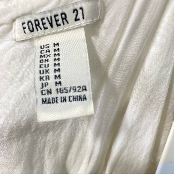 FOREVER 21 White Eyelet Floral Flowers Silhouette Mini Dress Medium - Picture 13 of 16